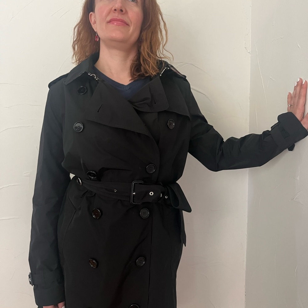 Burberry Black Coat with Check Lining